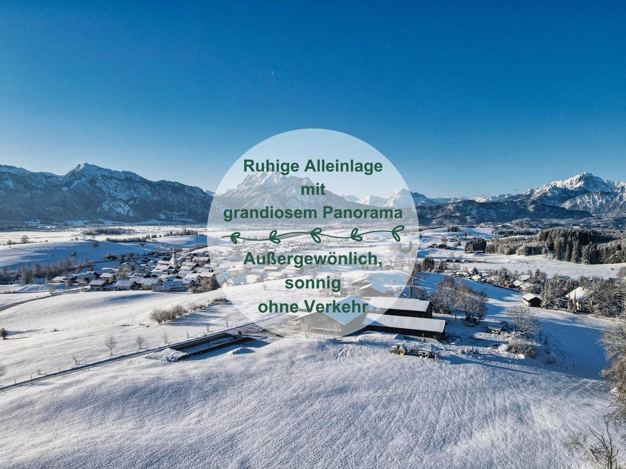 Chalet - Ferienwohnungen - Biohof Stoeger - Panoramasuedbalkon - Grandiose Aussicht Auf See, Berge Und Schloss Neuschwanstein Rieden Exterior photo