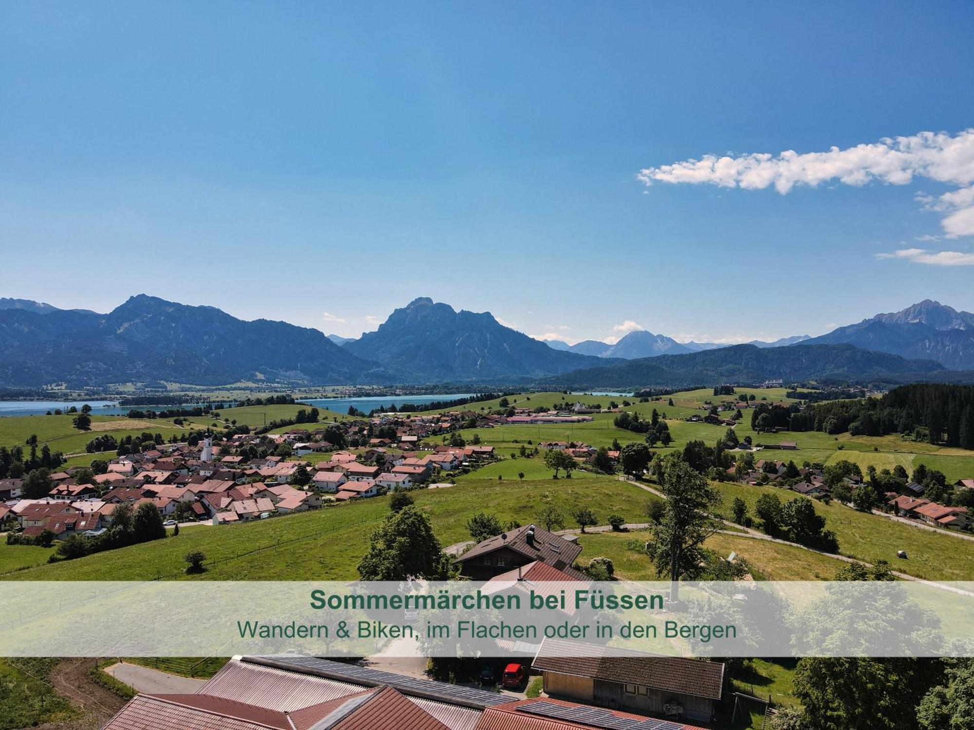 Chalet - Ferienwohnungen - Biohof Stoeger - Panoramasuedbalkon - Grandiose Aussicht Auf See, Berge Und Schloss Neuschwanstein Rieden Exterior photo