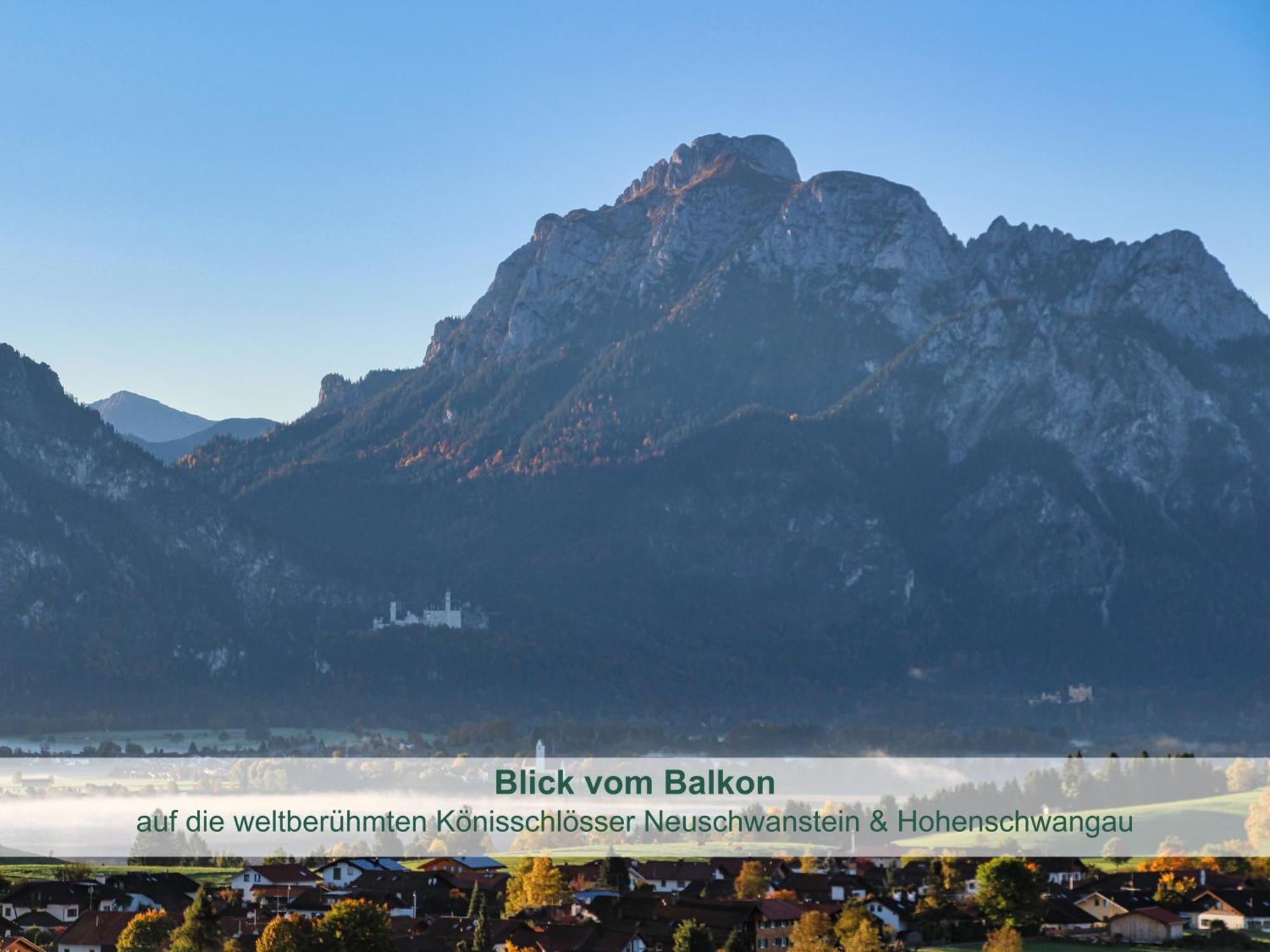 Chalet - Ferienwohnungen - Biohof Stoeger - Panoramasuedbalkon - Grandiose Aussicht Auf See, Berge Und Schloss Neuschwanstein Rieden Exterior photo
